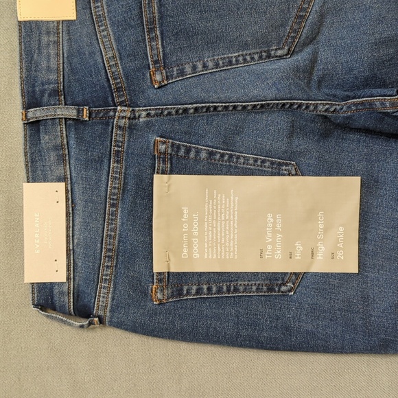 Everlane NWT Vintage Skinny Jean High Rise Ankle Fray Women's 26 - Picture 9 of 10